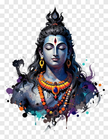 Shiva With Colorful Adornments PNG