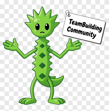 Green Creature Holding Team Building Community Sign PNG