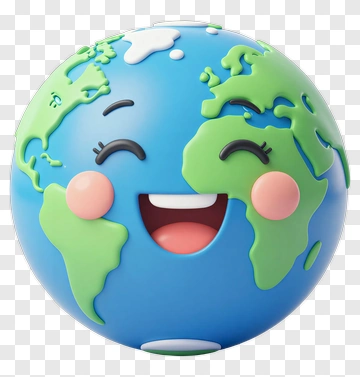 Smiling Earth Character PNG