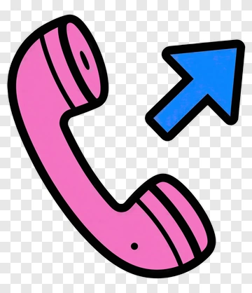 Pink Phone With Blue Arrow PNG