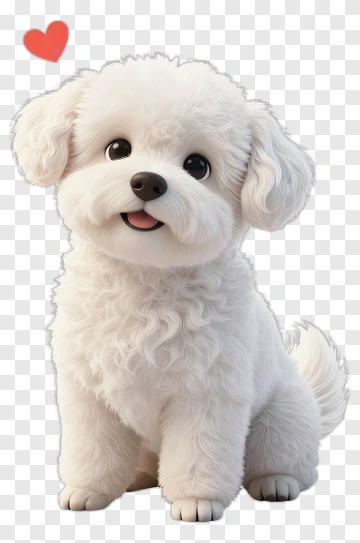 Cute White Puppy With Heart PNG