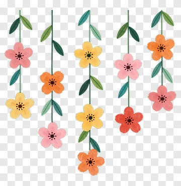 Colorful Hanging Flowers PNG