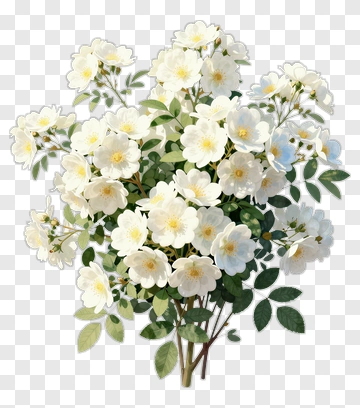 White Rose Flower Bouquet PNG