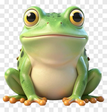 Green Frog With Large Eyes PNG