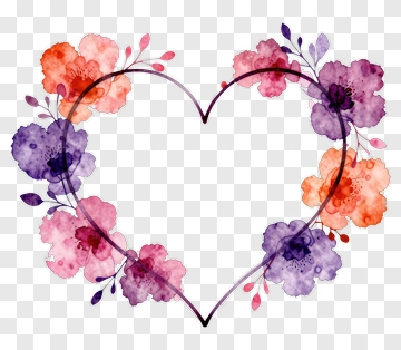 Heart Flower Wreath PNG