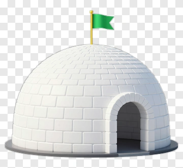 Igloo With Green Flag PNG