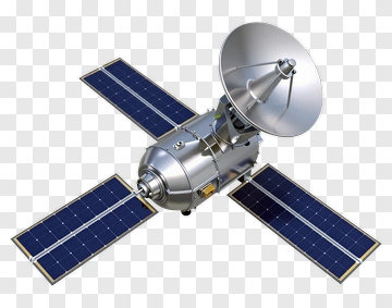 Satellite With Solar Panels And Dish Antenna PNG