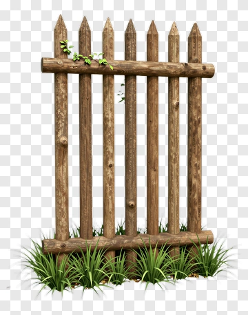 Rustic Wooden Fence With Greenery PNG