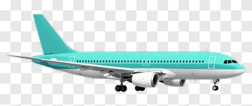 Cyan And White Airplane PNG