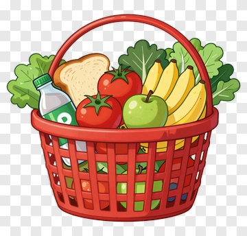 Fruit And Vegetable Basket PNG