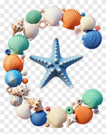 Starfish And Seashells Arrangement PNG