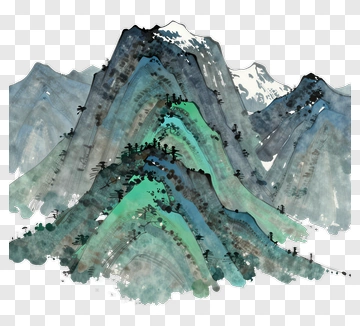 Chinese Mountain Landscape Painting PNG