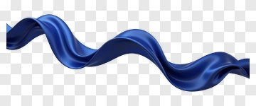 Blue Silk Ribbon Wave PNG
