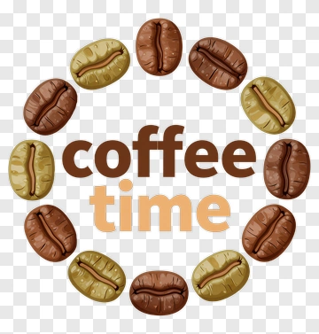 Coffee Time With Roasted Beans PNG