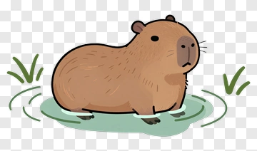 Capybara In Water PNG