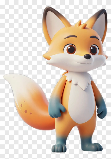 Cute Cartoon Fox Character PNG