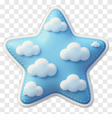 Blue Star With Clouds PNG