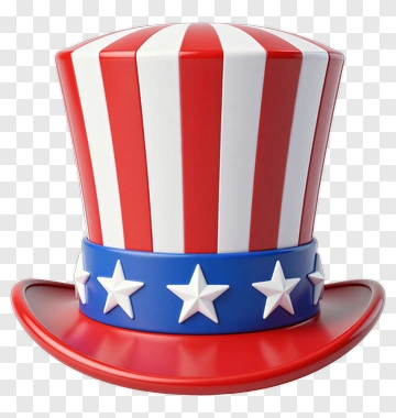 Red White And Blue Top Hat PNG