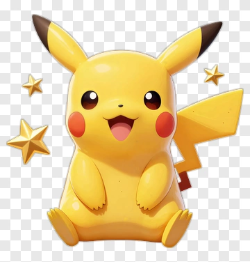 Pikachu With Golden Stars PNG