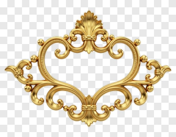 Gold Ornament With Scrollwork Design PNG