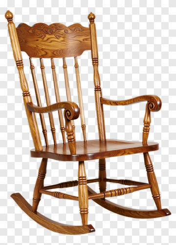 Classic Wooden Rocking Chair PNG