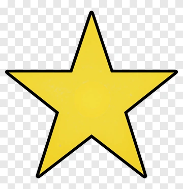 Yellow Star With Black Outline PNG