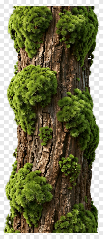 Moss Covered Tree Trunk PNG