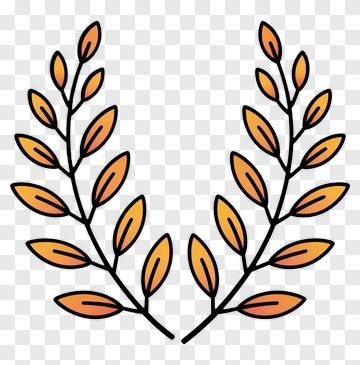 Orange Leaf Wreath PNG