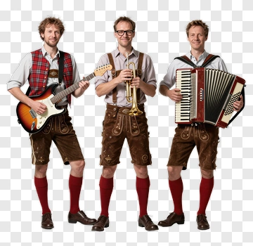 Three Musicians In Traditional Attire PNG