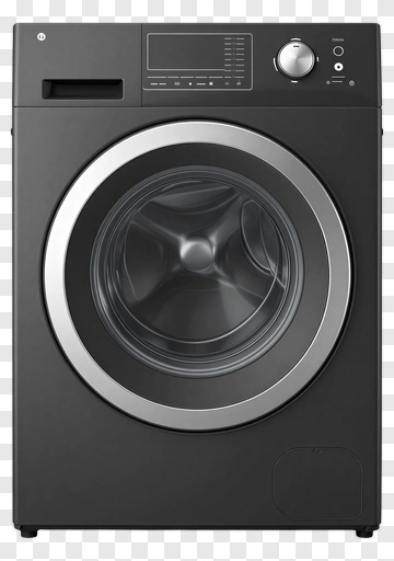 Black Front Load Washing Machine PNG