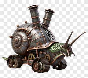 Mechanical Snail Steam Engine Vehicle PNG