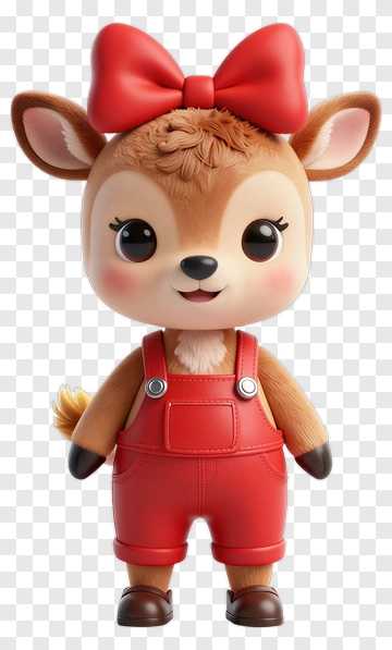 Cute Deer Cartoon Character PNG