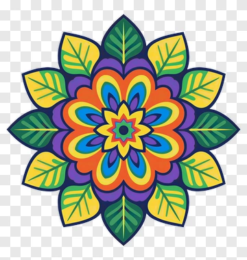 Colorful Mandala Flower Design PNG