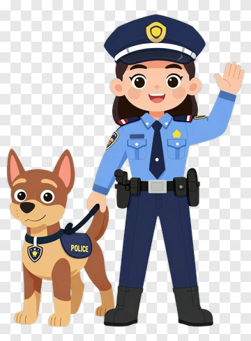 Police Officer And Police Dog PNG