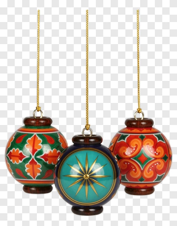 Hand-Painted Holiday Ornaments PNG