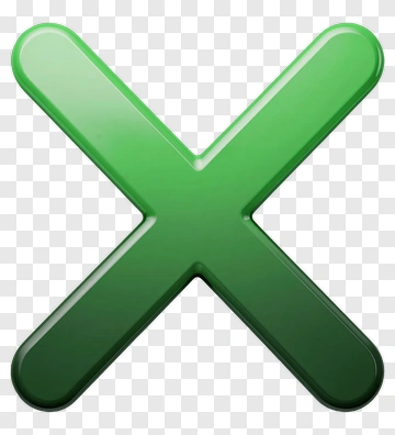Green 3D Cross Icon PNG