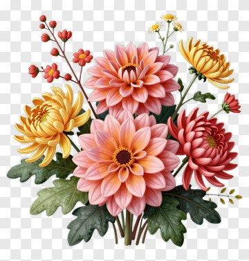 Vibrant Flower Bouquet PNG