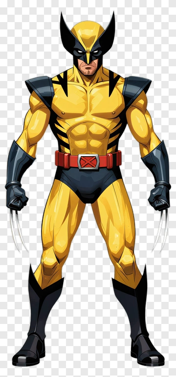 Wolverine In Yellow And Black Costume PNG