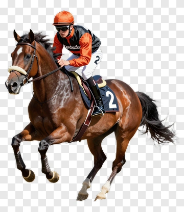Jockey Riding Racehorse In Action PNG