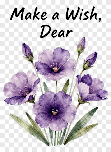 Purple Flowers With Gentle Text PNG