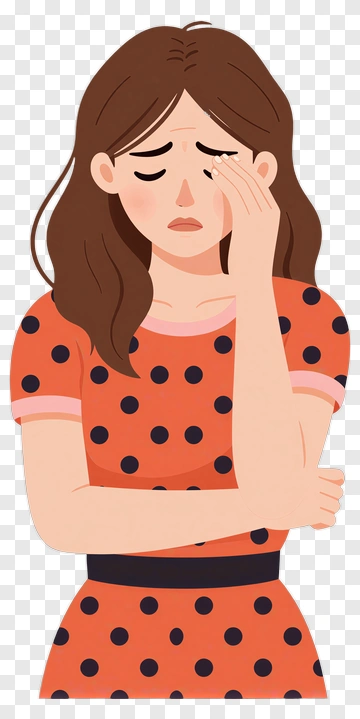 Sad Woman Holding Hand To Face PNG
