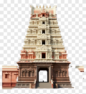 Temple Gopuram With Statues PNG