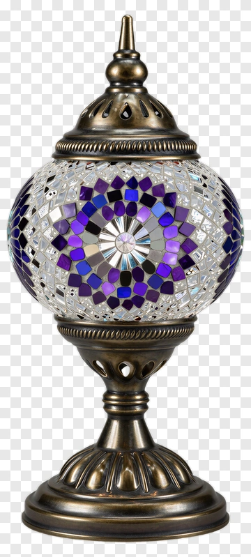 Mosaic Lamp With Purple And Blue Tiles PNG