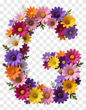 Floral Letter C Design PNG