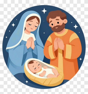 Mary Joseph And Baby Jesus Nativity Scene PNG
