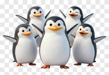 Group Of Cartoon Penguins PNG