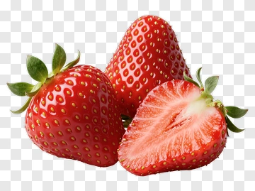 Fresh Strawberries With One Cut In Half PNG