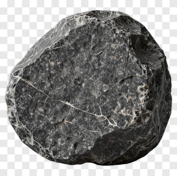 Black Rock With White Veins PNG