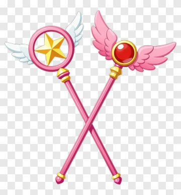 Crossed Magic Wands With Wings PNG