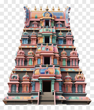 Colorful Temple With Ornate Architecture PNG